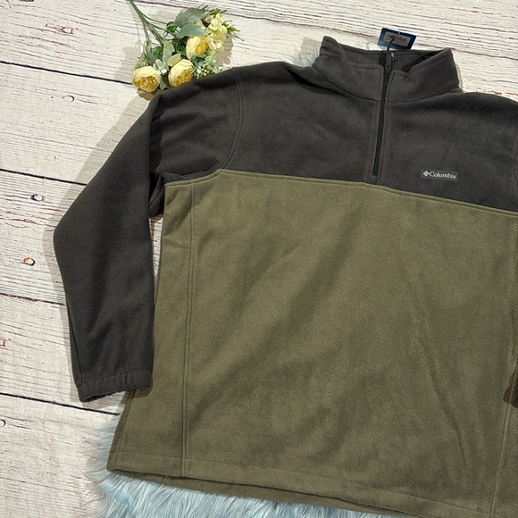 NWT Columbia Steens Mountain™ Half Zip Stone Green Fleece Pullover - Picture 5 of 9